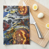 Linge De Cuisine Dalmatien Halloween Épouvantable (Quart Plié)