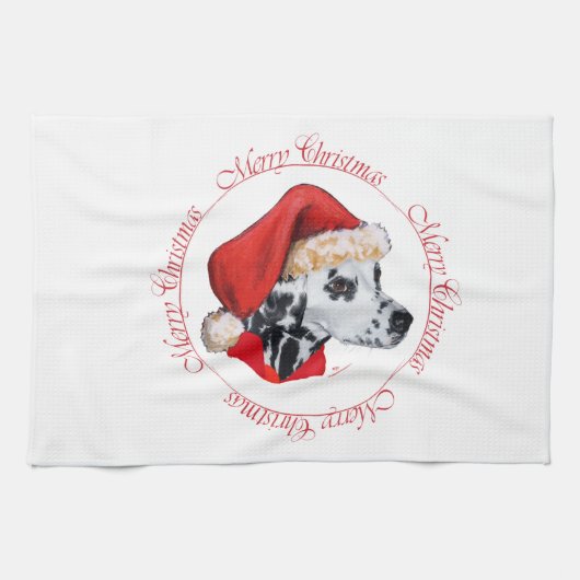 Linge De Cuisine Dalmatien Joyeux Noël (Horizontal)