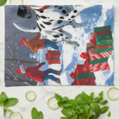 Linge De Cuisine Dalmatienne coule dans la neige avec Casquette de (Plié)