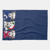 Linge De Cuisine Dalmatiens de Noël (Horizontal)