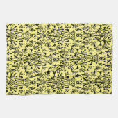 Linge De Cuisine Damas noir et jaune (Horizontal)