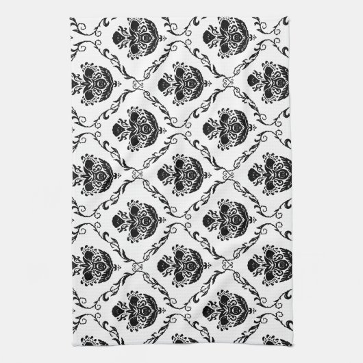 Linge De Cuisine Damas noir traditionnel (Vertical)