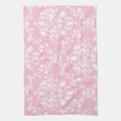 Linge De Cuisine Damas rose et blanc (Vertical)