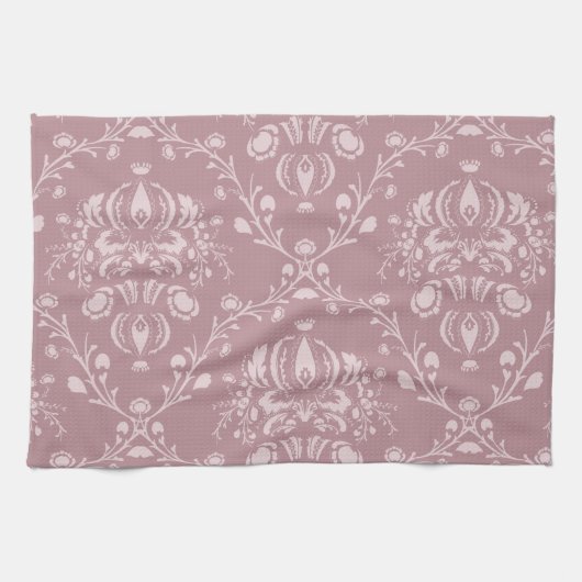 Linge De Cuisine Damas violet et blanc (Horizontal)
