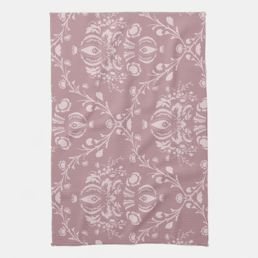 Linge De Cuisine Damas violet et blanc (Vertical)