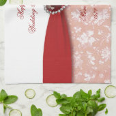 Linge De Cuisine Damask : 40e anniversaire Mariage (Plié)