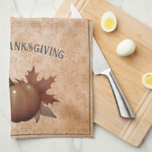 Linge De Cuisine Damask, Citrouille de Thanksgiving | Orange (Quart Plié)