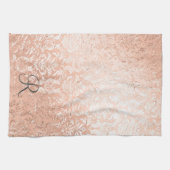Linge De Cuisine Damask en or rose monogrammé (Horizontal)