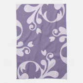 Linge De Cuisine Damask Patch, Purple Damask, Français Damask (Vertical)