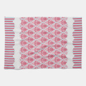 Linge De Cuisine Damassé chic minable et rayures roses et bleues (Horizontal)