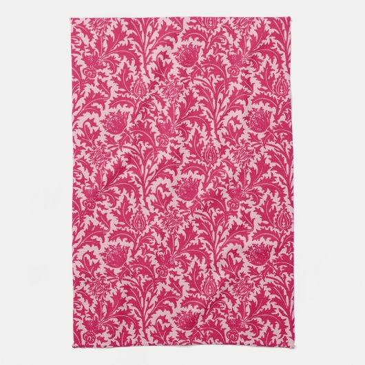 Linge De Cuisine Damassé de chardon de William Morris, rose de (Vertical)