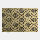 Linge De Cuisine Damassé d'or et de classique de noir (Horizontal)