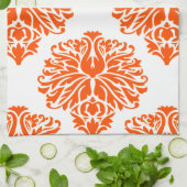 Linge De Cuisine Damassé élégant vermillon (Plié)