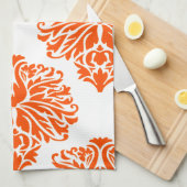 Linge De Cuisine Damassé élégant vermillon (Quart Plié)