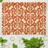 Linge De Cuisine Damassé maure d'Ikat - mandarine (Plié)