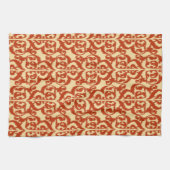 Linge De Cuisine Damassé maure d'Ikat - mandarine (Horizontal)