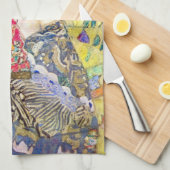 Linge De Cuisine Dame avec ventilateur par Gustav Klimt, Japonisme (Quart Plié)