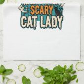 Linge De Cuisine Dame de chat Halloween Épouvantable Maison hantée (Plié)
