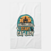 Linge De Cuisine Dame de chat Halloween Épouvantable Maison hantée (Vertical)