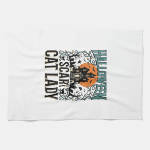 Linge De Cuisine Dame de chat Halloween Maison hantée effrayante Vi
