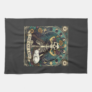 Linge De Cuisine Dame de chat Haloween squelette floral boussole lu