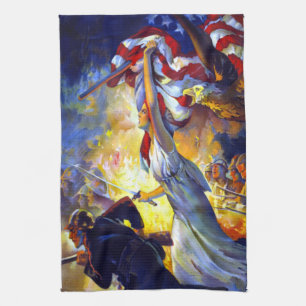 Linge De Cuisine Dame de la Liberté patriotique vintage Drapeau amé