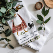 Linge De Cuisine Dame de la pâtisserie de Noël avec chat Personnali