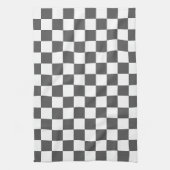 Linge De Cuisine Damier gris foncé classique (Vertical)