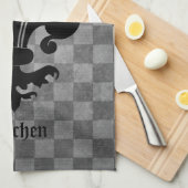 Linge De Cuisine damier médiéval fleur de lis (Quart Plié)