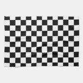 Linge De Cuisine Damier noir classique (Horizontal)