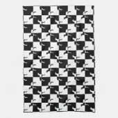 Linge De Cuisine Damier noir et blanc Weimaraner (Vertical)
