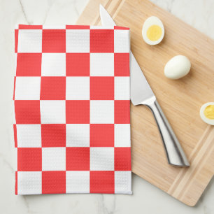 Linge De Cuisine Damier rouge visuel classique