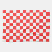 Linge De Cuisine Damier rouge visuel classique (Horizontal)