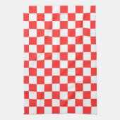Linge De Cuisine Damier rouge visuel classique (Vertical)