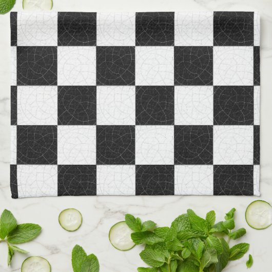 Linge De Cuisine Damier texturisé simple (Plié)