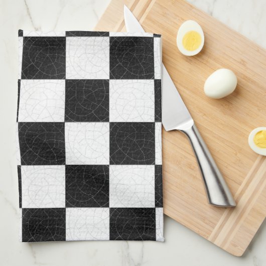 Linge De Cuisine Damier texturisé simple (Quart Plié)