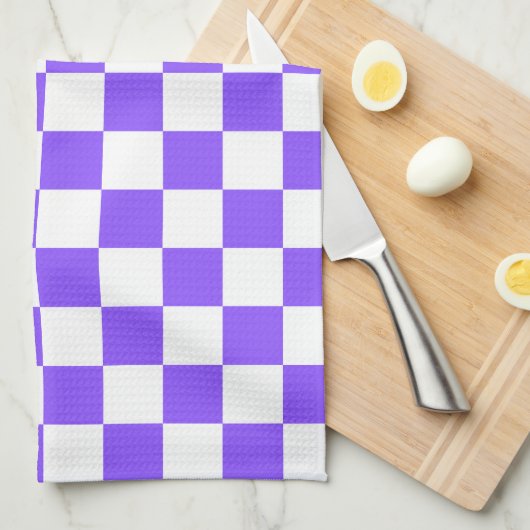 Linge De Cuisine Damier violet classique  (Quart Plié)