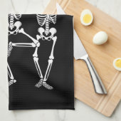 Linge De Cuisine Dancing Skeleton Joyeux Halloween Skull d'automne (Quart Plié)