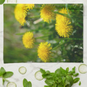 Linge De Cuisine Dandelion Fleurs Dandelions Jaune Vert (Plié)