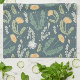 Linge De Cuisine Dandelion Floral Weed Motif
