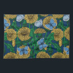 Linge De Cuisine Dandelion medow<br><div class="desc">Motif vectoriel sans soudure avec des pandelions et des papillons bleus communs.</div>