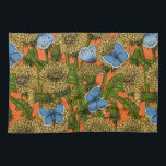 Linge De Cuisine Dandelion medow<br><div class="desc">Motif vectoriel sans soudure avec des pandelions et des papillons bleus communs.</div>