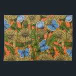 Linge De Cuisine Dandelion medow<br><div class="desc">Motif vectoriel sans soudure avec des pandelions et des papillons bleus communs.</div>