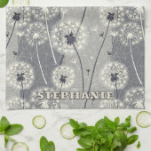 Linge De Cuisine Dandelion monochrome moderne (Plié)
