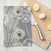 Linge De Cuisine Dandelion monochrome moderne (Quart Plié)