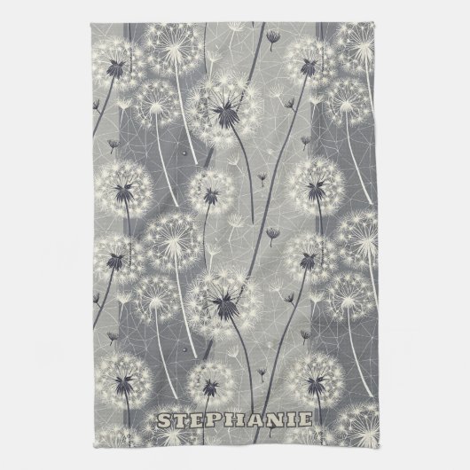 Linge De Cuisine Dandelion monochrome moderne (Vertical)