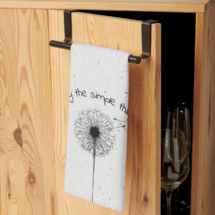 Linge De Cuisine Dandelion noir et citation sur Terrazzo Design