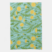 Linge De Cuisine Dandelions, vert, jaune et bleu (Vertical)