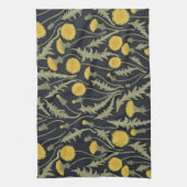 Linge De Cuisine Dandelions, vert, jaune et noir (Vertical)