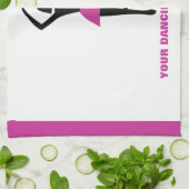 Linge De Cuisine Danse ballerine noir, couleur rose chaud (Plié)